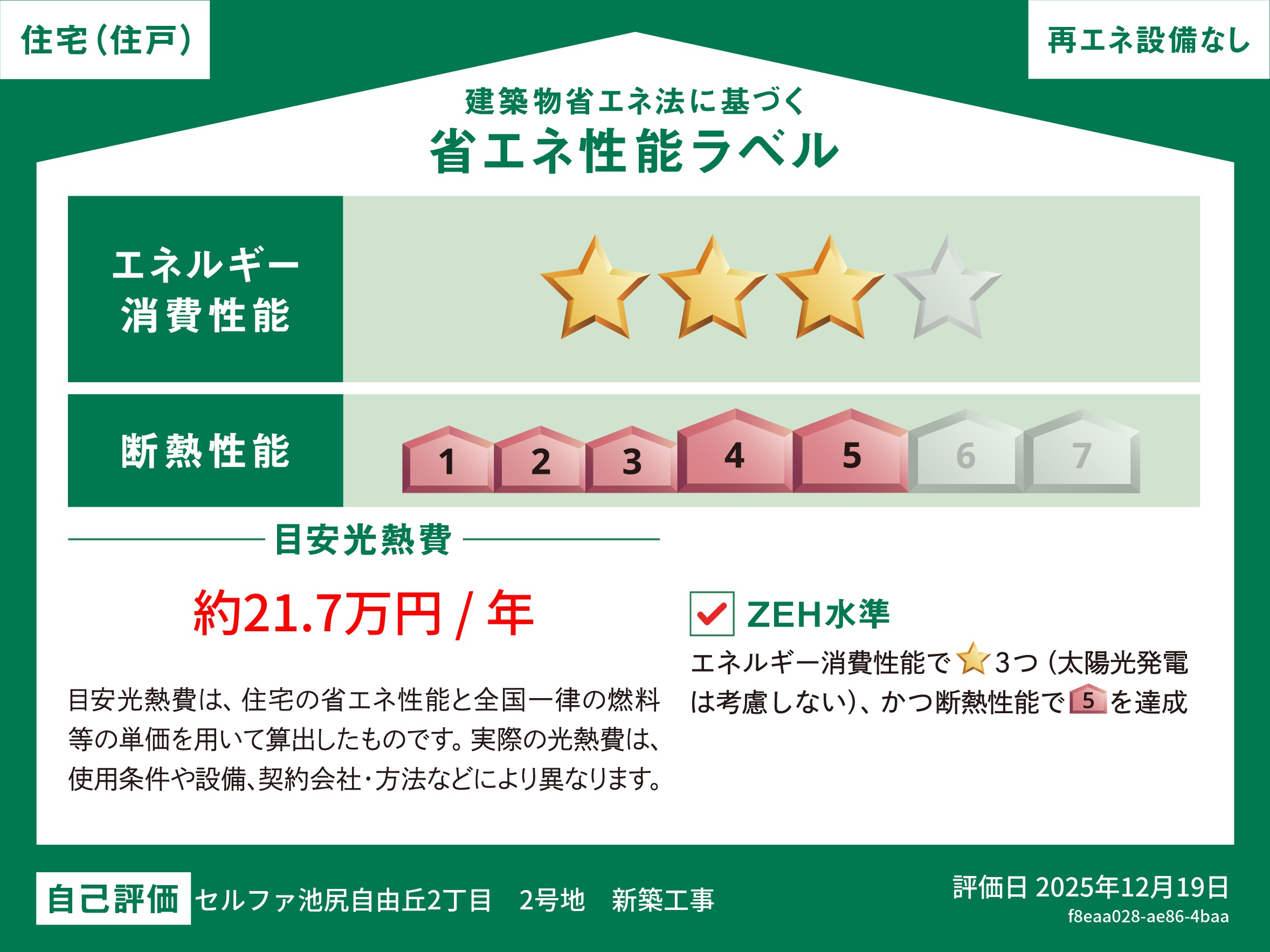 セルファ池尻自由丘 ２号地 ZEH(ゼロ・エネルギー・ハウス)の写真